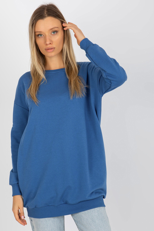 Tumesinine pikk taskutega dressipluus