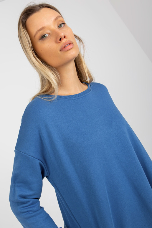 Tumesinine pikk taskutega dressipluus