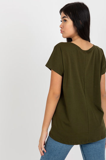 Khaki tavaline Emory V-kaelusega T-särk