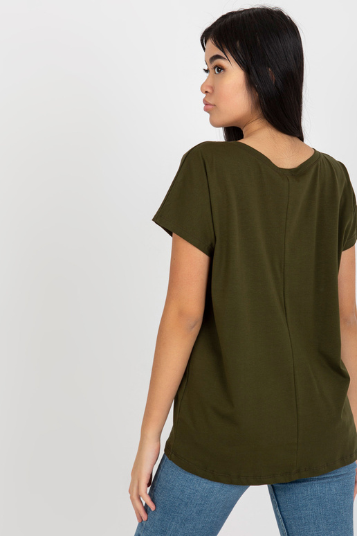 Khaki tavaline Emory V-kaelusega T-särk