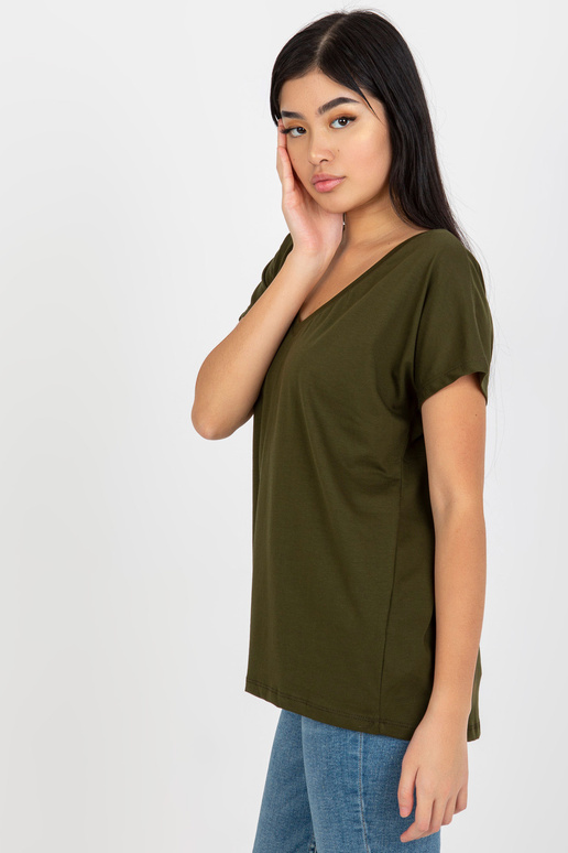 Khaki tavaline Emory V-kaelusega T-särk