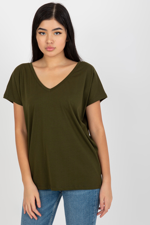 Khaki tavaline Emory V-kaelusega T-särk