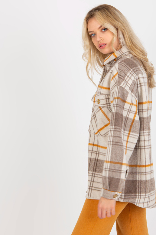 Beež naiste soe ruuduline taskutega särk