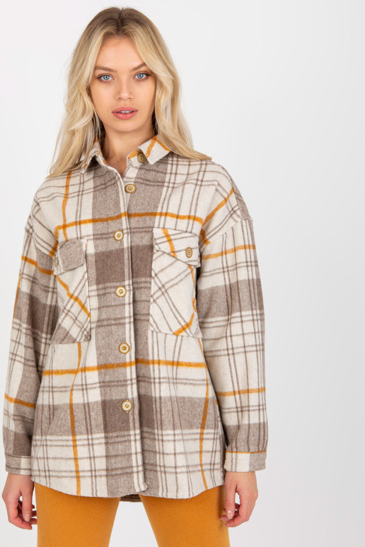 Beež naiste soe ruuduline taskutega särk