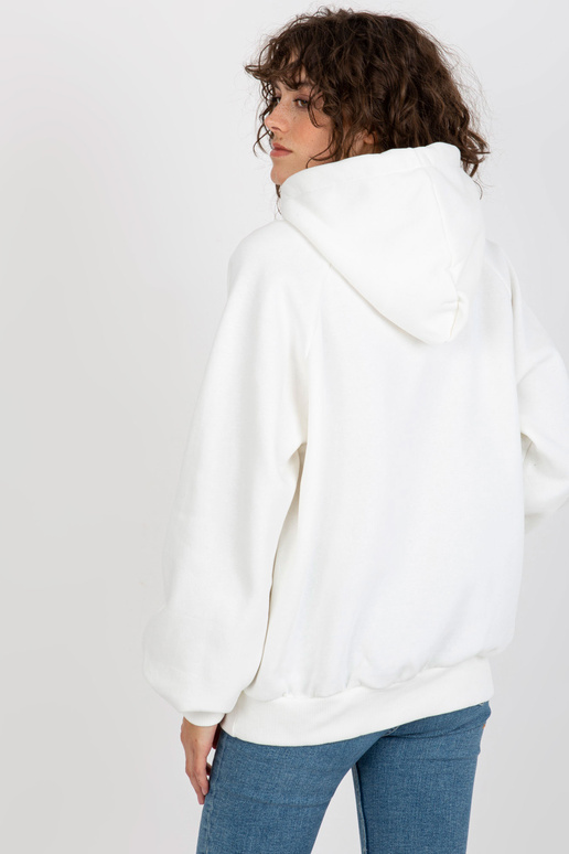 Ecru dressipluus oversize känguru mustriga
