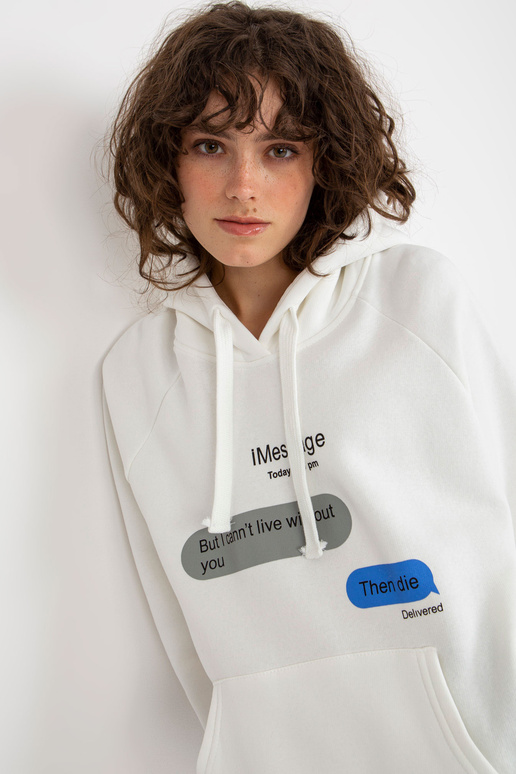 Ecru dressipluus oversize känguru...