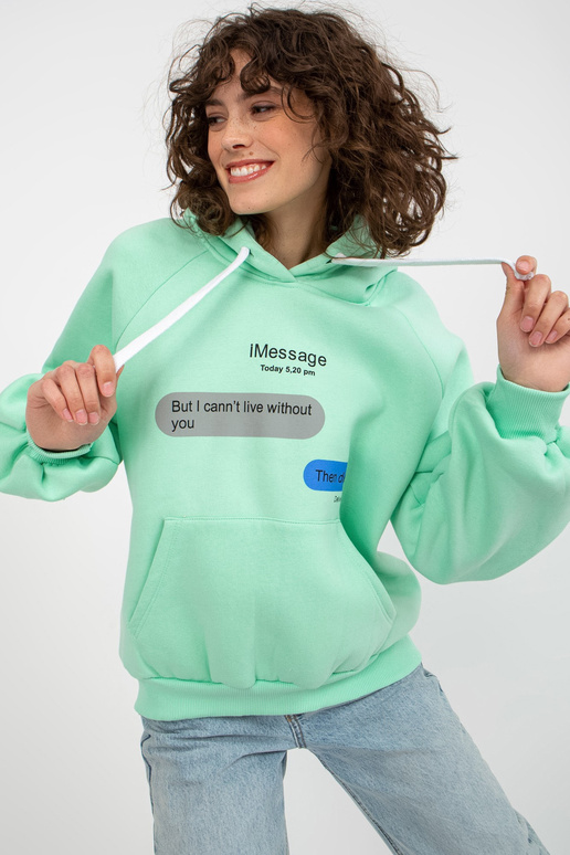 Mint dressipluus oversize känguru mustriga