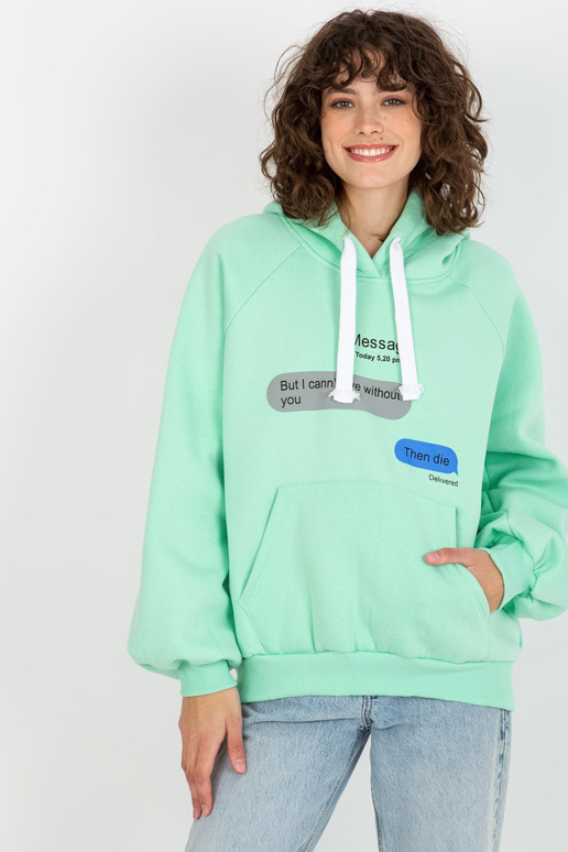 Mint dressipluus oversize känguru mustriga