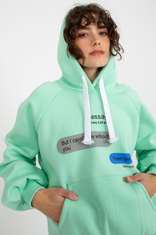Mint dressipluus oversize känguru mustriga