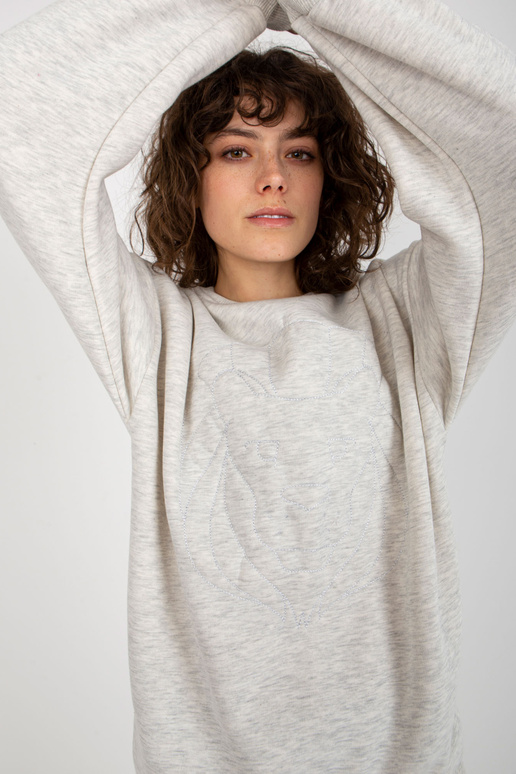 Helehall Oversize kapuutsita kampsun