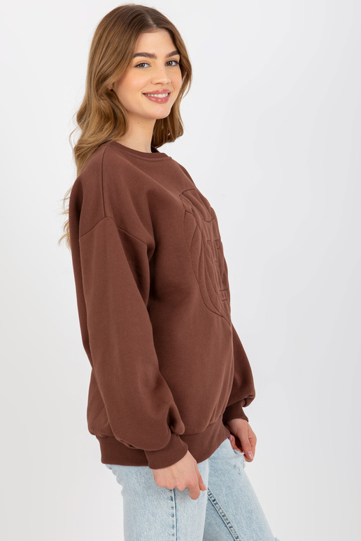 Pruun tikandiga kapuutsita dressipluus