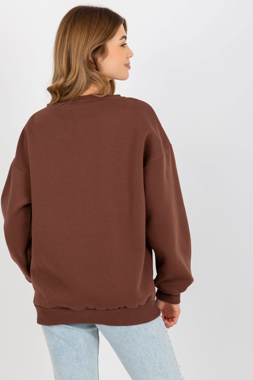 Pruun tikandiga kapuutsita dressipluus