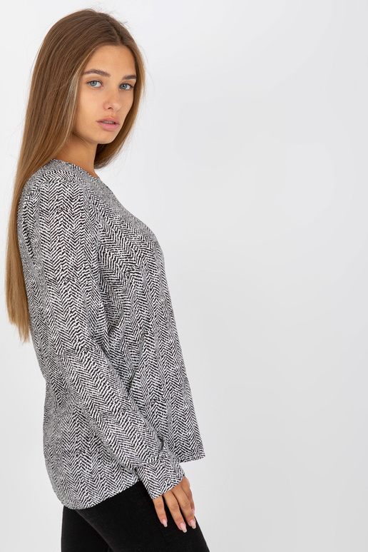 Must naiste viskoosist trükiga pluus