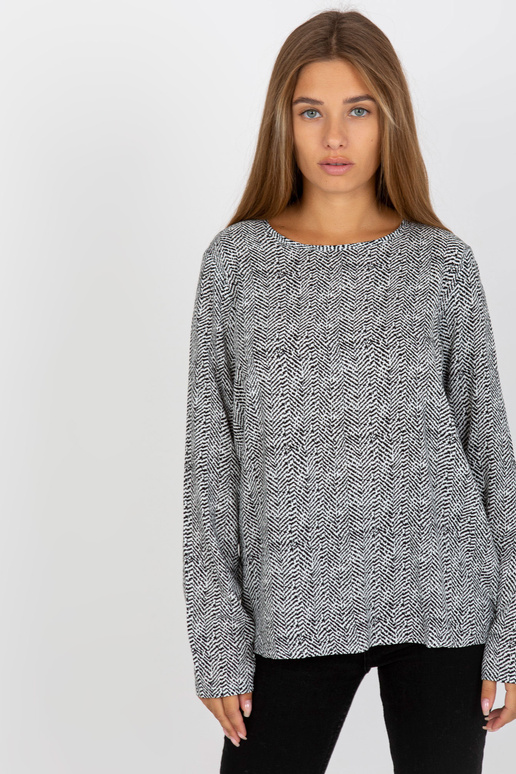 Must naiste viskoosist trükiga pluus