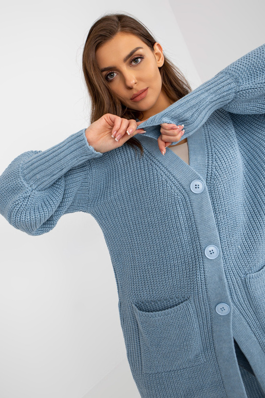 Helesinine pikk nööpidega kardigan...