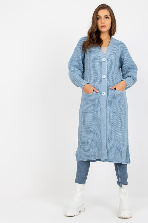 Helesinine pikk nööpidega kardigan...