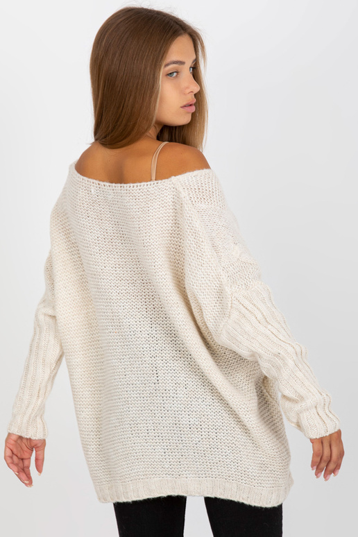 Ecru villase palmikutega kampsun OCH...