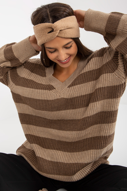 Pruun-beež pikk oversize villane...