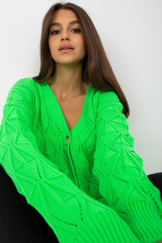 Fluo roheline ažuurne nööpidega kardigan RUE PARIS