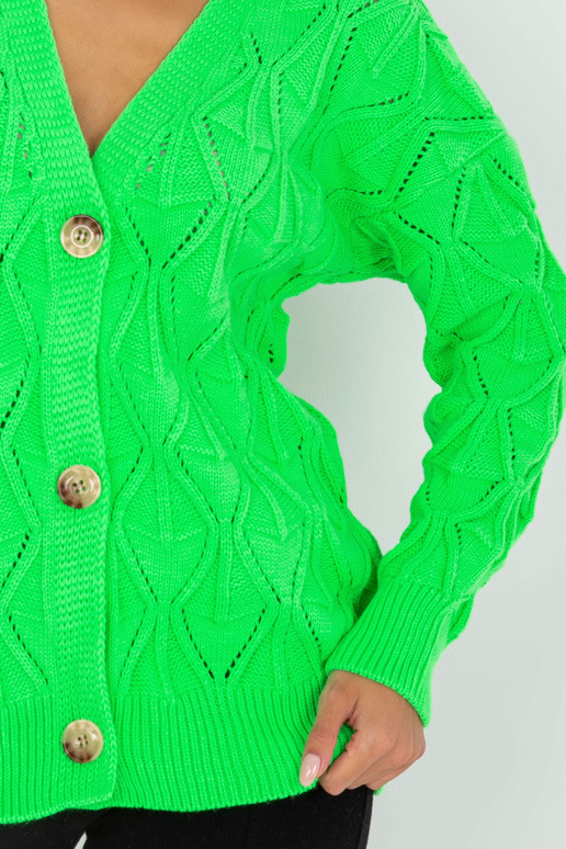 Fluo roheline ažuurne nööpidega...