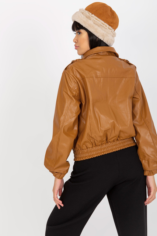 Kaamel lühike taskutega ökonahast jakk