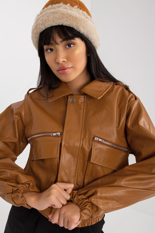 Kaamel lühike taskutega ökonahast jakk