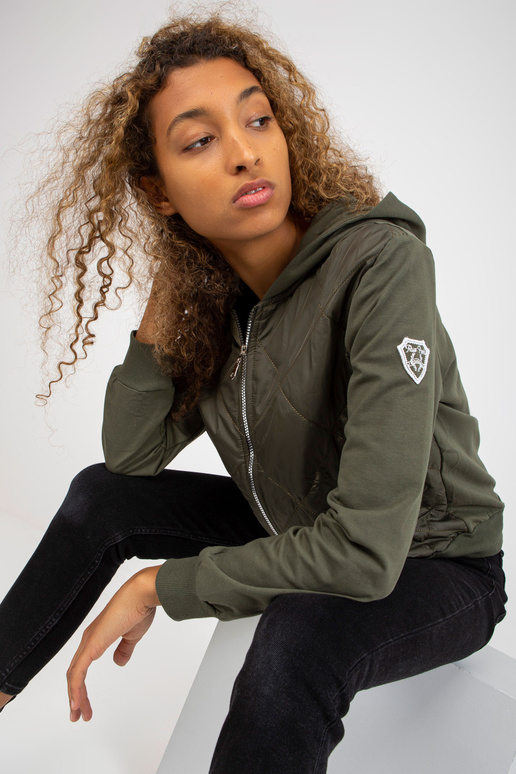 Khaki tepitud taskutega bomber...