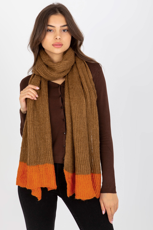 Kamelioranž kootud naiste pikk sall