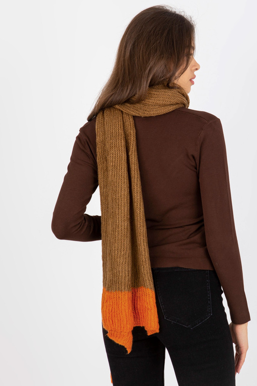 Kamelioranž kootud naiste pikk sall