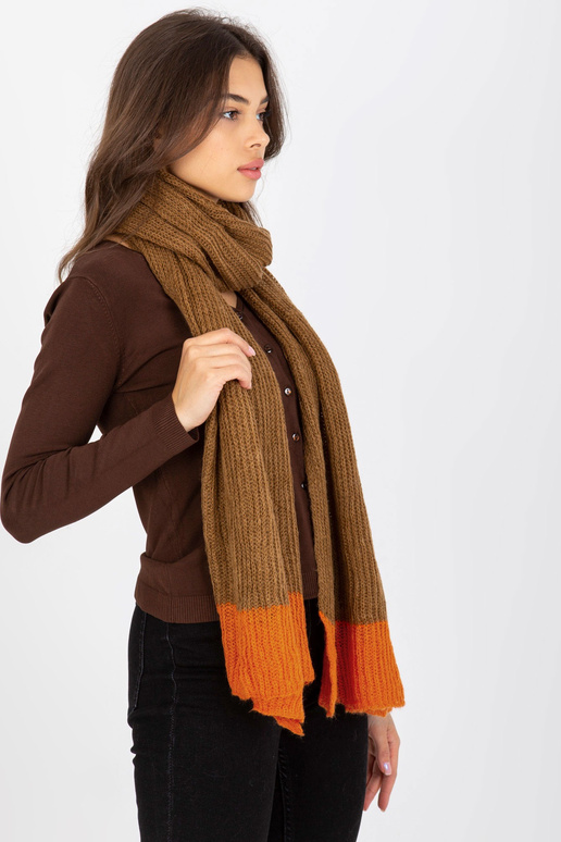 Kamelioranž kootud naiste pikk sall