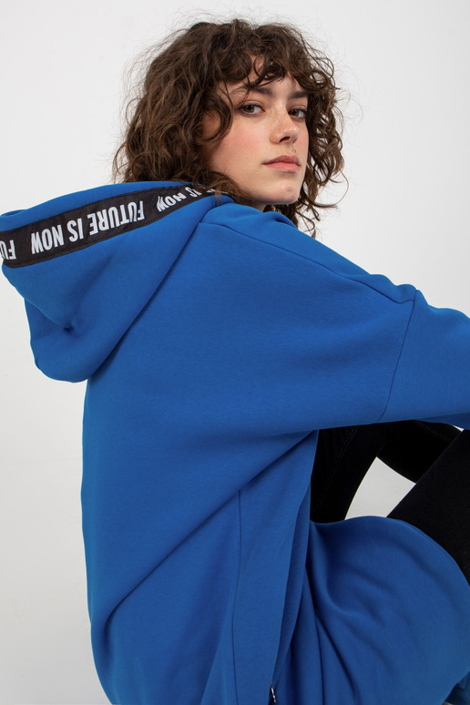 Tumesinine pikk pusa kapuutsiga