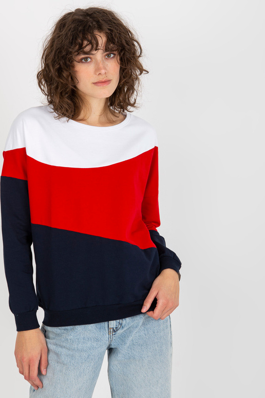 Valge ja tumesinine ümara kaelusega...