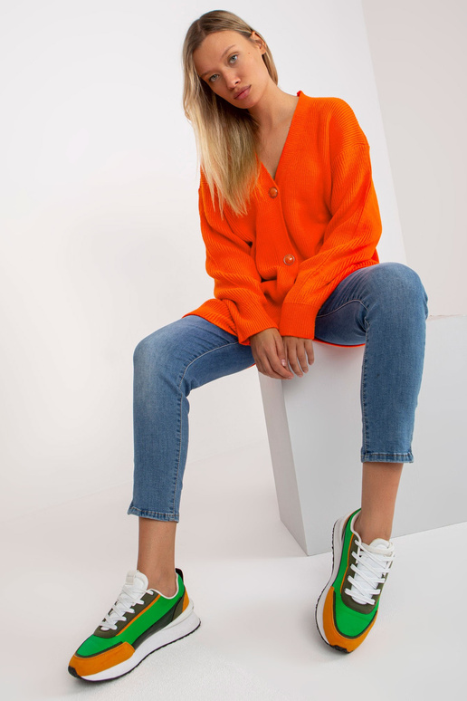 Oranž pikk nööpidega kardigan RUE PARIS