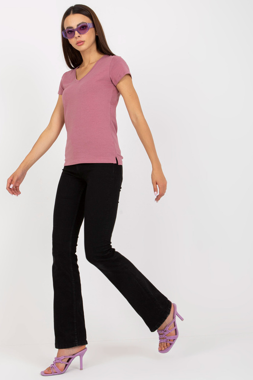 Tolmuroosa puuvillane V-kaelusega...