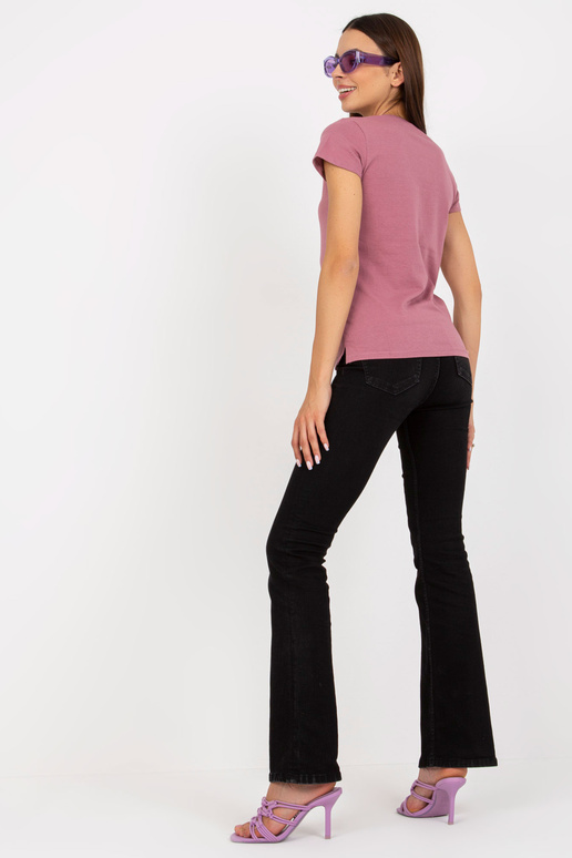 Tolmuroosa puuvillane V-kaelusega...