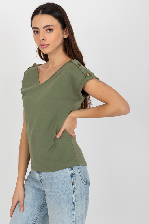 Roheline vabaaja pluus dekoratiivsete...