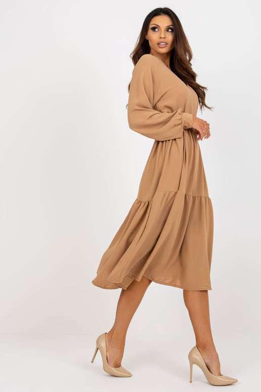 Camel midi kleit volangide ja vööga OCH BELLA