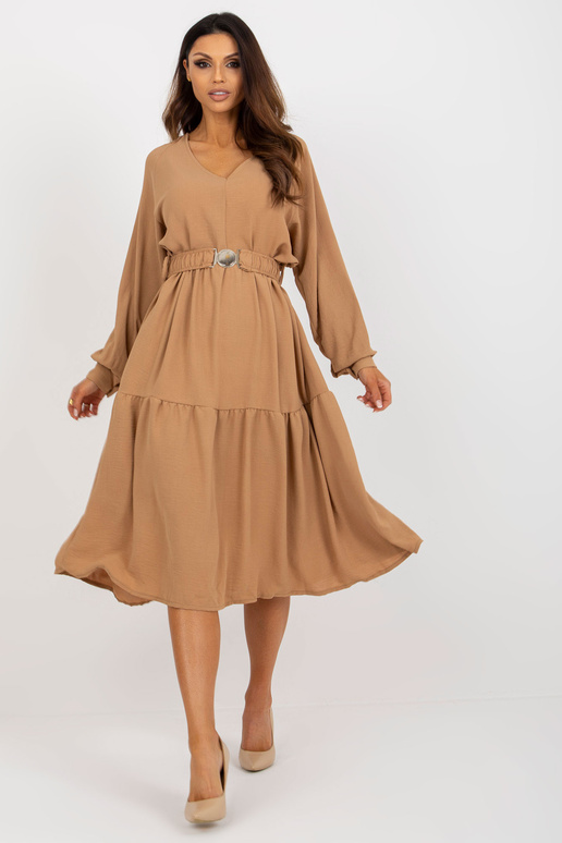 Camel midi kleit volangide ja vööga OCH BELLA