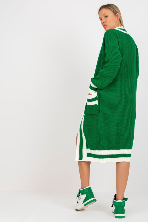 Roheline pikk taskutega kardigan RUE...