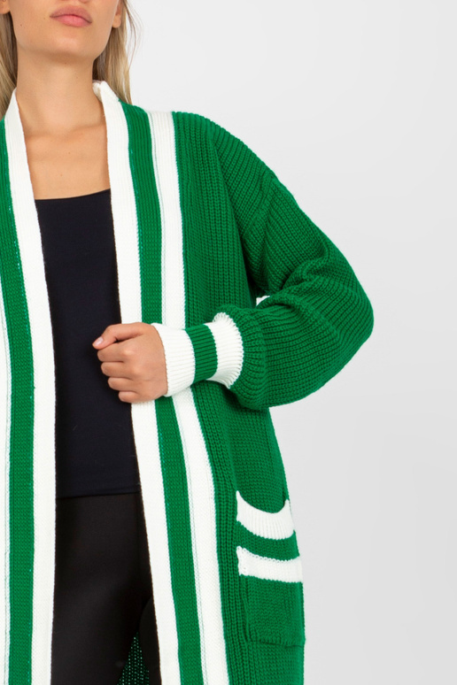 Roheline pikk taskutega kardigan RUE...