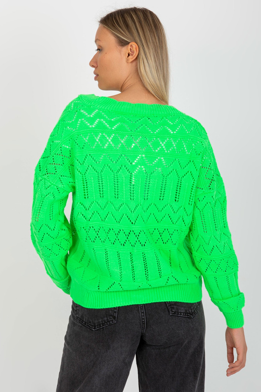 Fluo roheline ažuurne suvine kardigan...