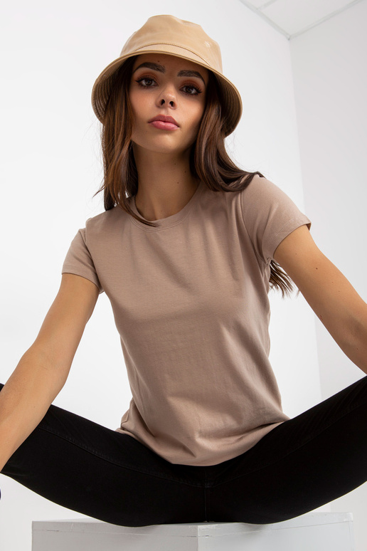 Beež naiste põhiline puuvillane T-särk Beež naiste põhiline puuvillane T-särk