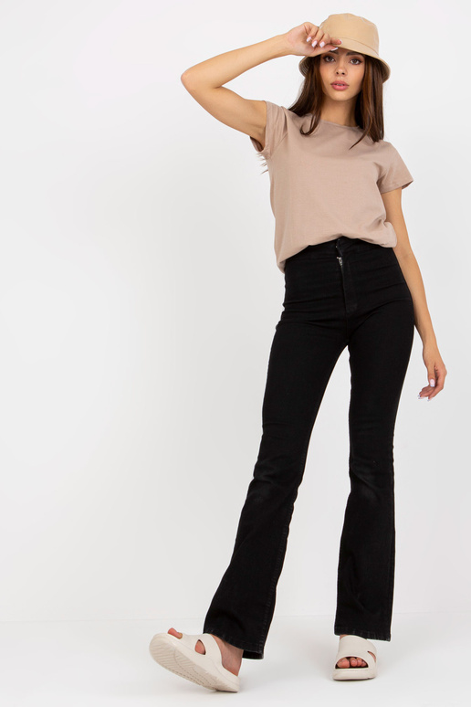 Beež naiste põhiline puuvillane T-särk Beež naiste põhiline puuvillane T-särk