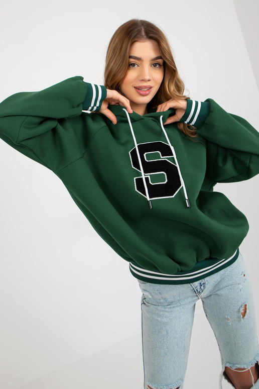 Tumeroheline kampsun S-tähega kapuutsiga