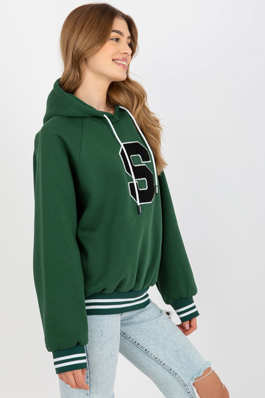 Tumeroheline kampsun S-tähega kapuutsiga