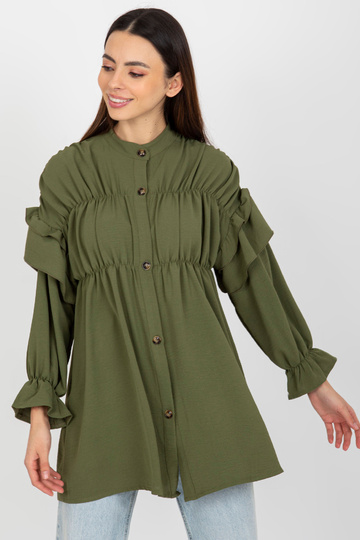 Khakivärvi boho särk volangide ja volangidega OCH BELLA 2