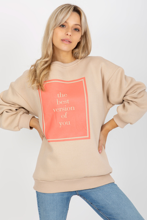 Beež ülisuur trükiga dressipluus