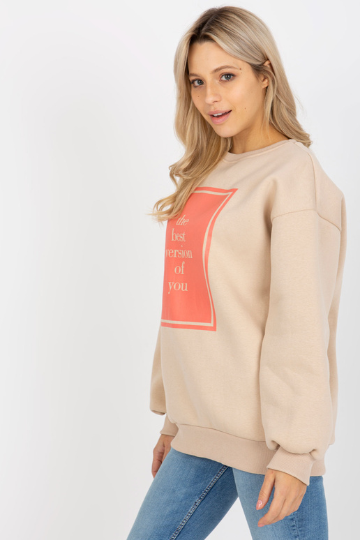 Beež ülisuur trükiga dressipluus