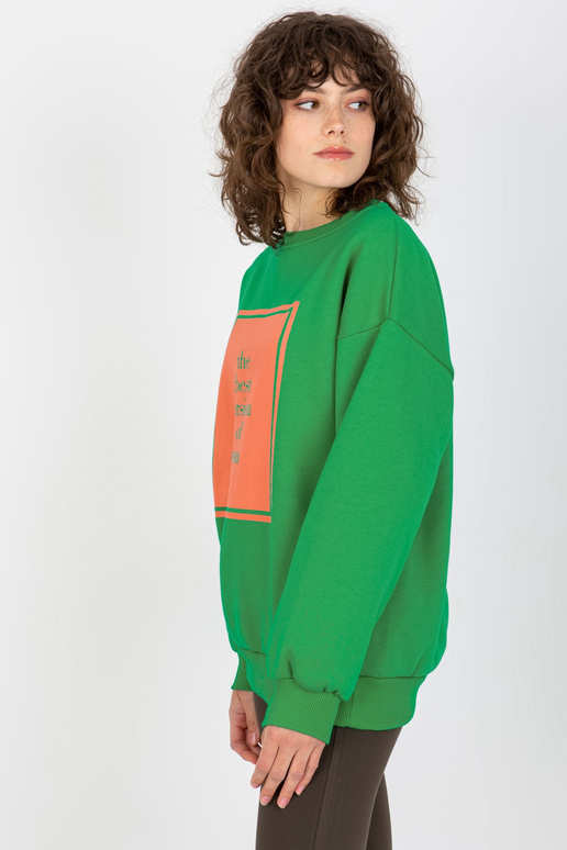 Roheline ülisuur trükiga dressipluus