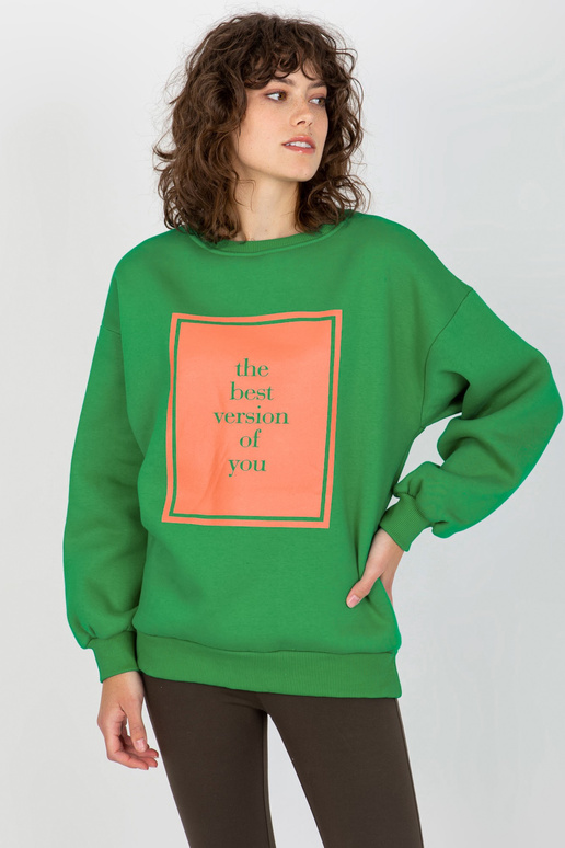 Roheline ülisuur trükiga dressipluus